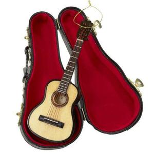Kurt Adler 5.52 Madera Ornamento De La Guitarra De Pearl...