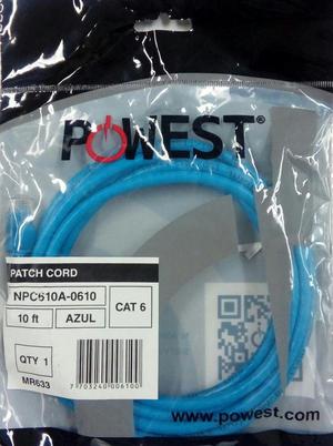 CABLE PATCH CORD CAT 6 10ft AZUL