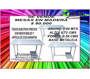 MESAS EN MADERA