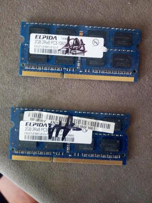 Memorias DDR3 para portátil. 2 unidades