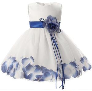Vestido Bebé Niña, Pajecita, Bautizo, Azul Flores