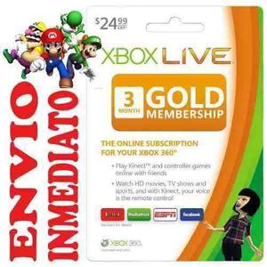 Código Suscripción Membresia 3 Meses Xbox Live 360 One