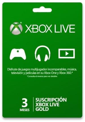 Xbox Live Gold 3 Meses Codigo Digital. Entrega Inmediata