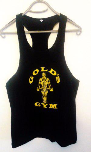 Camiseta Top Gimnasio Golds Gym Hombre Sml Esqueleto T Back