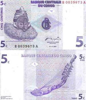 Congo Rep Democratica, 5 Centimes 1 Nov  P81a