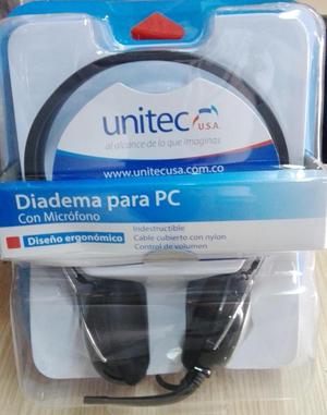 Diadema para PC Unitec con microfono