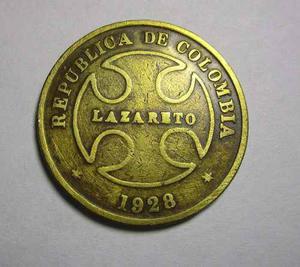 Lazareto Moneda Antigua Colombia Colombiana  Centavos
