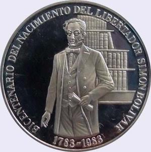 Moneda De Plata 31gr. Bicentenario Libertador Simon Bolivar