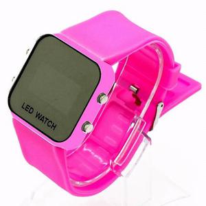 Reloj Silicona Led - Color Rosado Fuerte