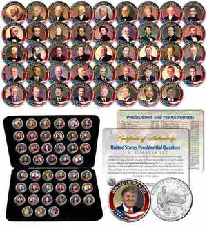 Set 45 Monedas De Presidentes De Eeuu Cuarto De Dolar Color