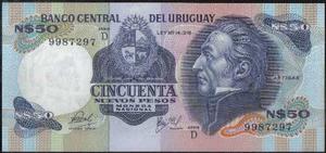 Uruguay 50 Nuevos Pesos Nd P61c Serie D
