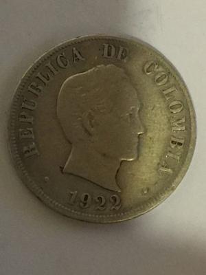 Vendo Moneda De 50 Centavos De Colombia En Plata De. 