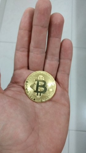 Venta Moneda Bitcoin Dorada Platead Colección Envio Gratis