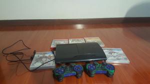 Ps3 Slim 500gb, Dos Controles Y 5 Juegos