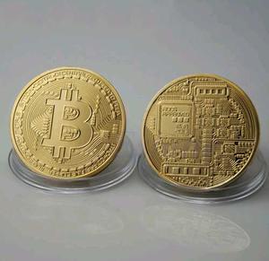 Moneda De Colección Bitcoin Btc Dorada Promoción