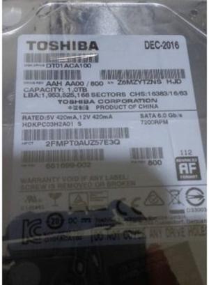 Discos Duros 1 Tera Toshiba 6.0 Gb/s,  Rpm.