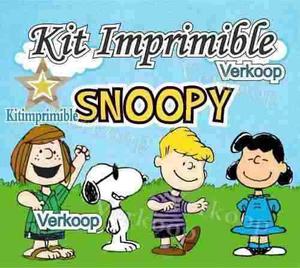Kit Imprimible Snoopy + Candy Bar Fiesta Personalizada