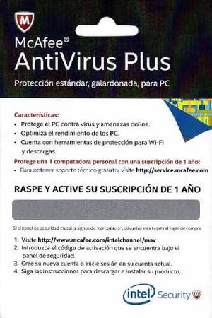 Licencia Antivirus Plus Mcaffe