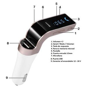 Transmisor Fm Bluetooth Carg7 Reproduce Música Del Celular