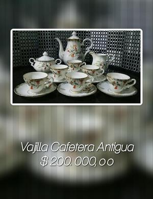 Vajilla Cafetera Antigua en Porcelana