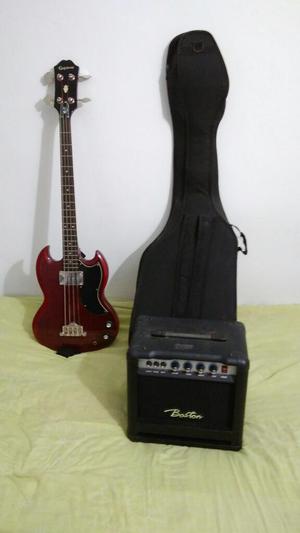 bajo Epiphone con Amplificador