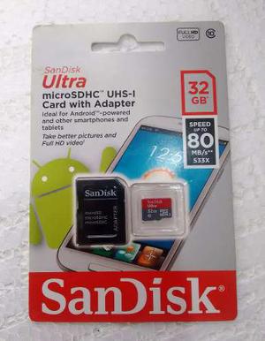 Memorias Micro Sd 32gb Sandisk Clase mb/s