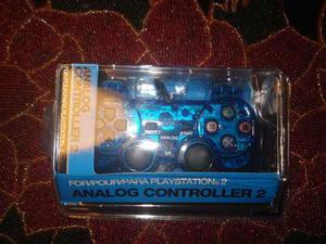 Control Playstation 2 Transparente Azul Nuevo Ttx, .