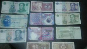 billetes de China, Yuan y Dola de Hong Kong