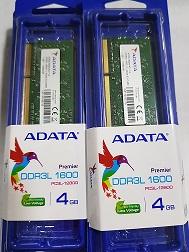 MEMORIA RAM PARA PORTATIL 4 GIGAS DDR3L MARCA ADATA NUEVAS