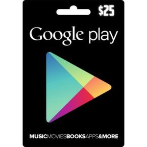 Tarjeta De Regalo Google Play $25 Dólares