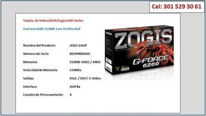Tarjeta de Video USADA Zogis Agp Geforce mb