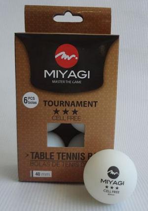 Bola - Pelota Ping Pong Profesionales 3* Miyagi, Por 6 Unid.
