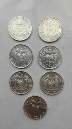 Monedas de Plata de Cincuenta Centavos