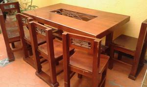 Comedor en madera y forja