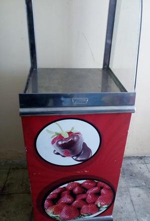 Mueble para fresas con chocolate en acero inoxidable