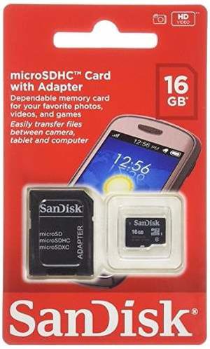 Memoria Micro Sd Card Con Adaptador 16 Gb Sandisk Original