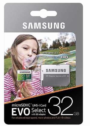 Memoria Micro Sd Samsung 32 Gb Clase 10 U1 95mb/s Full Hd