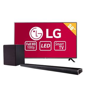 super paquete tv de 50¨ mas barra de sonido lg smartv full