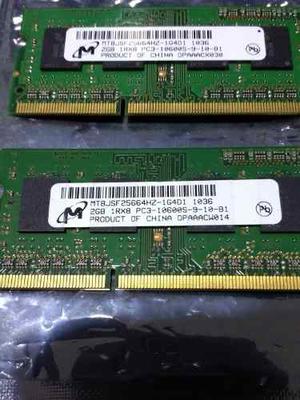 Memorias Ram Ddr3 De 2gb Para Portátil En Excelente Estado.