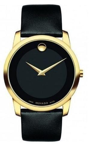 Reloj Movado  Cuero Negro Hombre