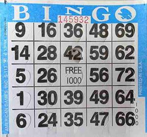 1 En Tarjetas De Papel Bingo Pushout - Azul - 250 Tarjetas
