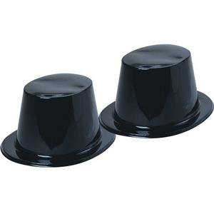 Sombreros De Plástico, Pack De 12, Negro