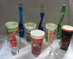 Vasos y botellas retro de coleccion en excelente estado