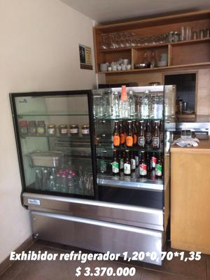 Exhibidor refrigerador  en acero y vidrio