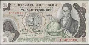 Colombia, 20 Pesos 1 Ene  Bgw242