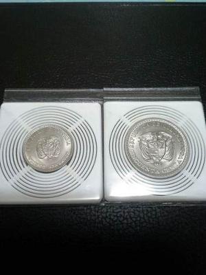 Monedas Colombia  Jorge Eliecer Gaitan 20 Y 50 Ctvs Vf