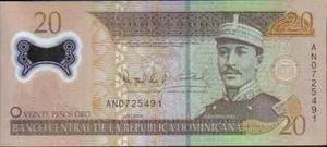 Republica Dominicana 20 Pesos  P182 Plastico