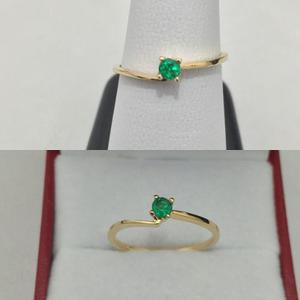 Anillo Oro 18 Kilates Con Esmeralda