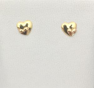 Aretes Topo Corazon Oro 18 Kilates