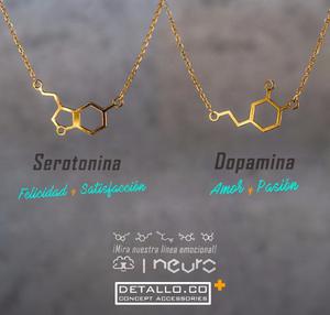Hermoso Collar Molecular Oro Serotonina,dopamina,etc Regalo